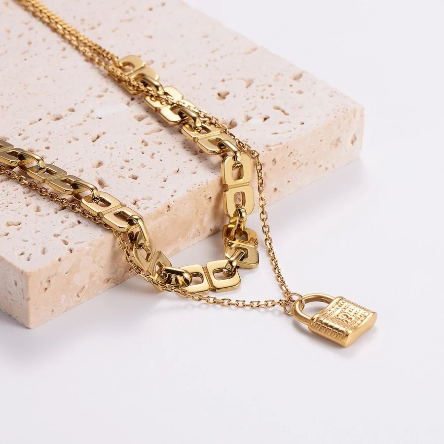 Locked in Luxe Layered Necklace - JEWELMINES