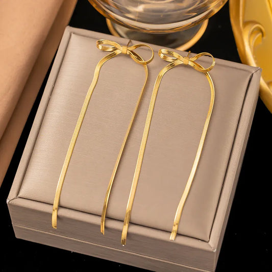 Bow Ribbon Earrings - JEWELMINES