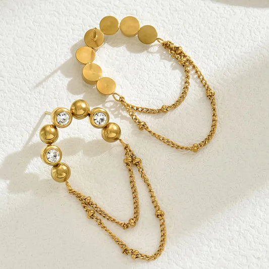 Golden Orbit Chain Earrings - JEWELMINES