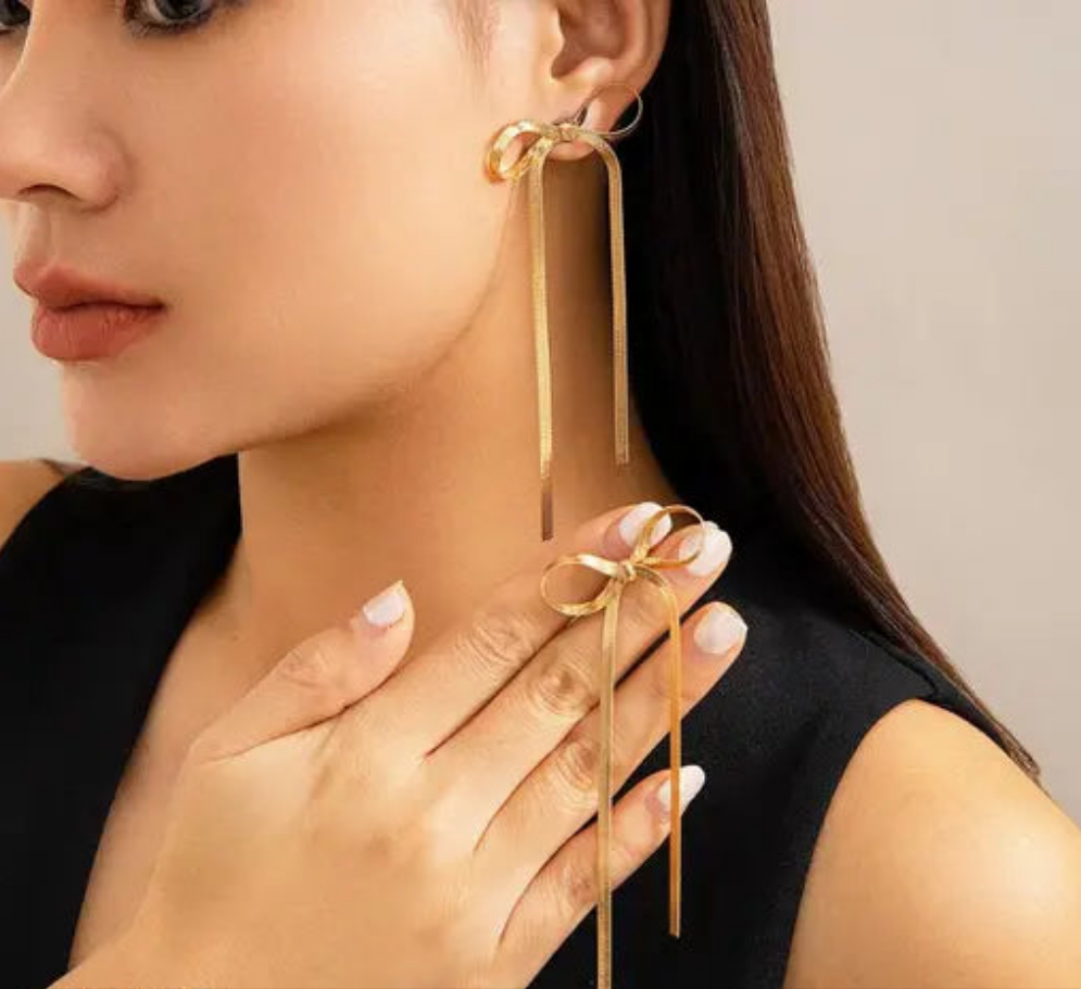 Bow Ribbon Earrings - JEWELMINES